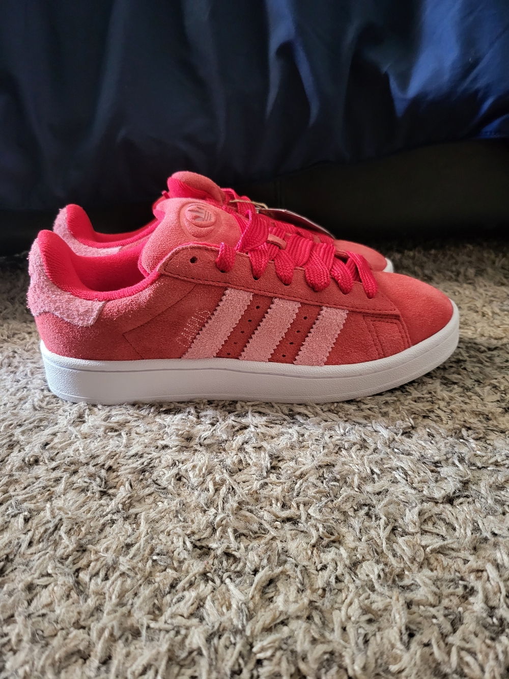Adidas Campus Red/Pink Suede Shoes Womens 7.5 Youth 6